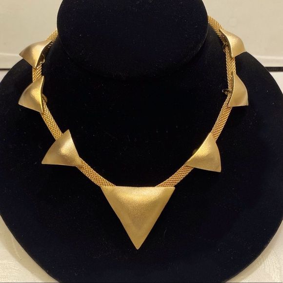 Vintage Robin Kahn Abstract Gold Necklace - Picture 13 of 15